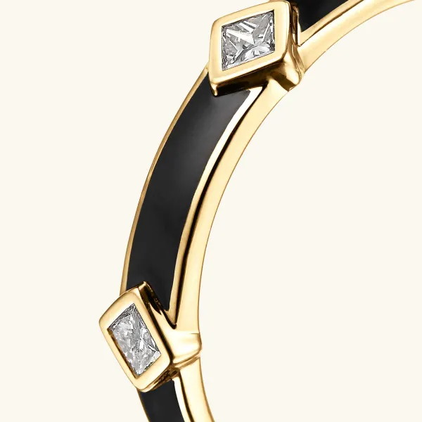 Rings<Mejuri Angled Diamond Station Enamel Ring