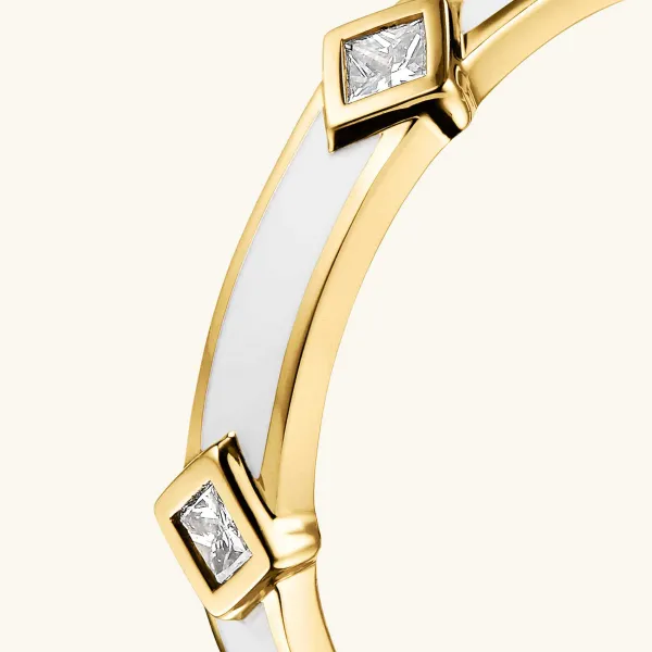Rings<Mejuri Angled Diamond Station Enamel Ring