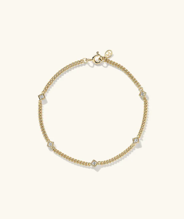 Bracelets<Mejuri Angled Gemstone Curb Chain Bracelet