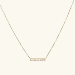 Necklaces<Mejuri Baguette Diamond Bar Necklace