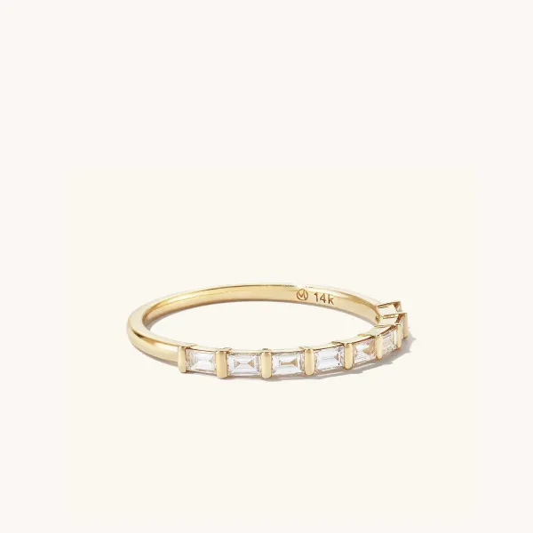 Rings<Mejuri Baguette Diamond Half Eternity Band