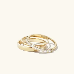 Rings<Mejuri Baguette Diamond Half Eternity Band