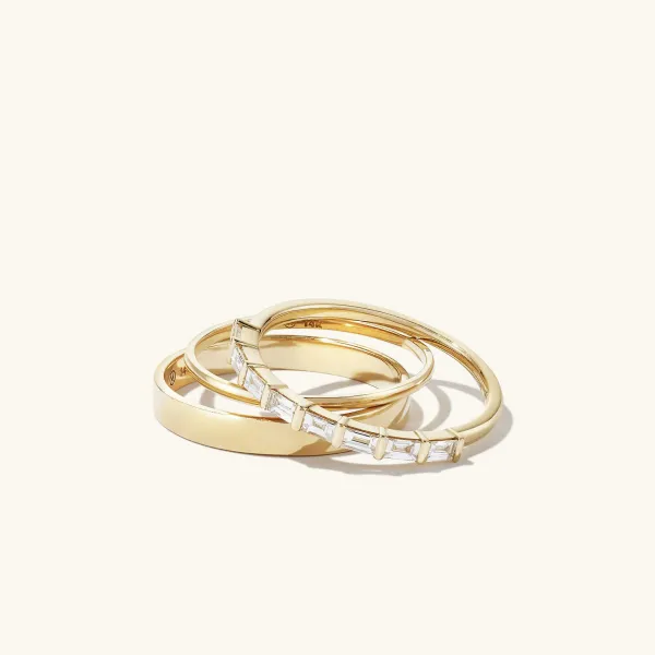 Rings<Mejuri Baguette Diamond Half Eternity Band