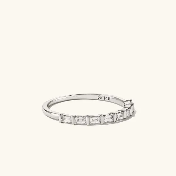 Rings<Mejuri Baguette Diamond Half Eternity Band