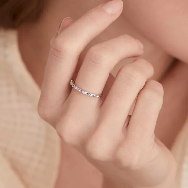 Rings<Mejuri Baguette Diamond Half Eternity Band
