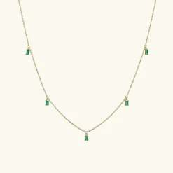 Necklaces<Mejuri Baguette Gemstone Station Necklace