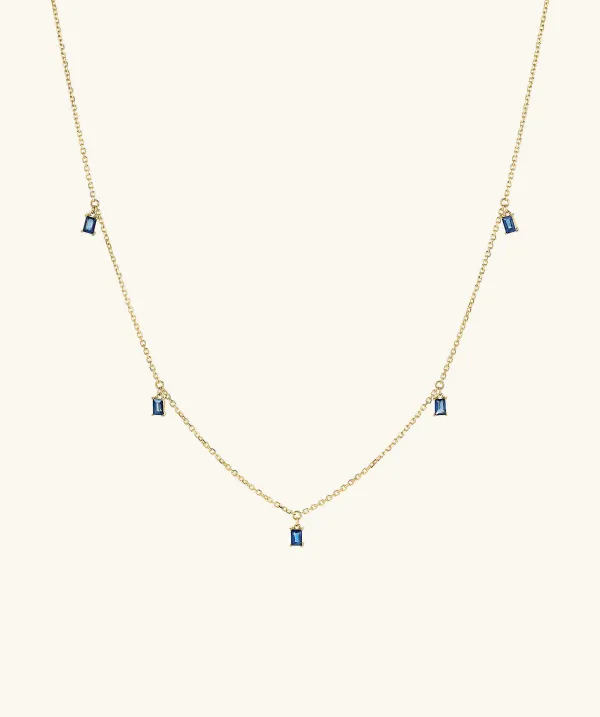 Necklaces<Mejuri Baguette Gemstone Station Necklace