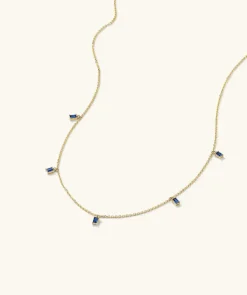 Necklaces<Mejuri Baguette Gemstone Station Necklace