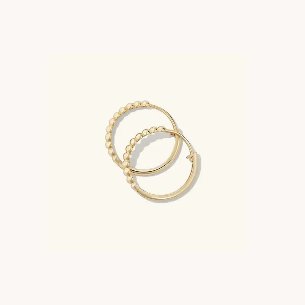 Earrings<Mejuri Beaded Medium Hoops