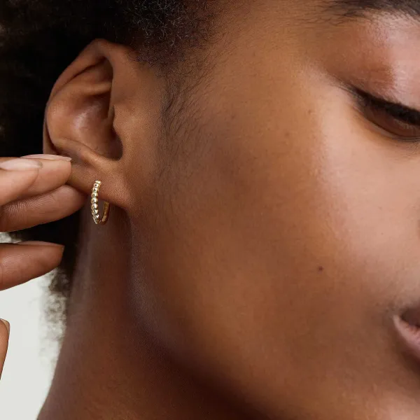 Earrings<Mejuri Beaded Small Hoops