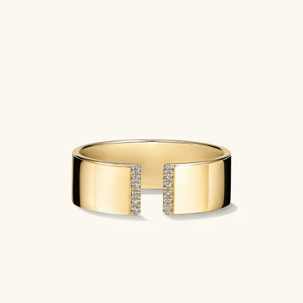 Rings<Mejuri Beam Pav Diamond Open Cigar Band