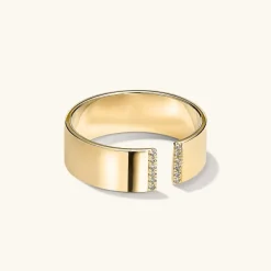 Rings<Mejuri Beam Pav Diamond Open Cigar Band