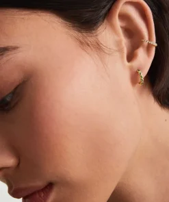 Earrings<Mejuri Bezel Emerald Huggies