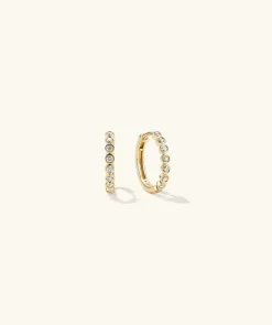 Earrings<Mejuri Bezel Lab Grown Diamond Small Hoops