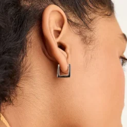 Earrings<Mejuri Block Small Hoops
