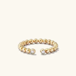Rings<Mejuri Bold Beaded Diamond Open Ring