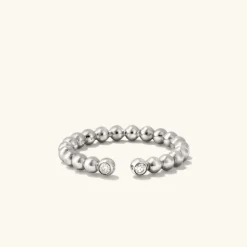 Rings<Mejuri Bold Beaded Diamond Open Ring