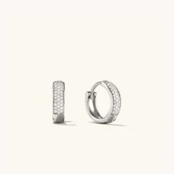 Earrings<Mejuri Bold Pav Diamond Huggie Hoops