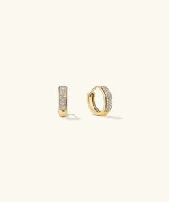 Earrings<Mejuri Bold Pav Diamond Huggie Hoops