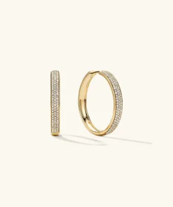 Earrings<Mejuri Bold Pav Diamond Large Hoops