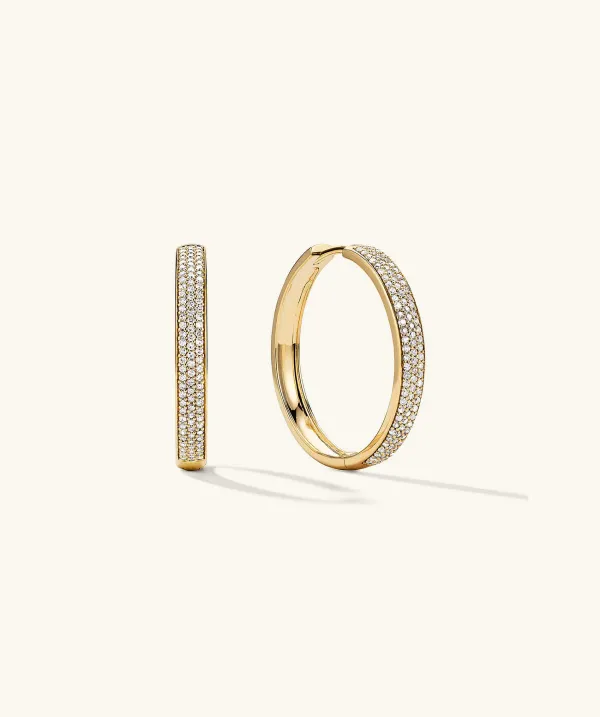 Earrings<Mejuri Bold Pav Diamond Large Hoops