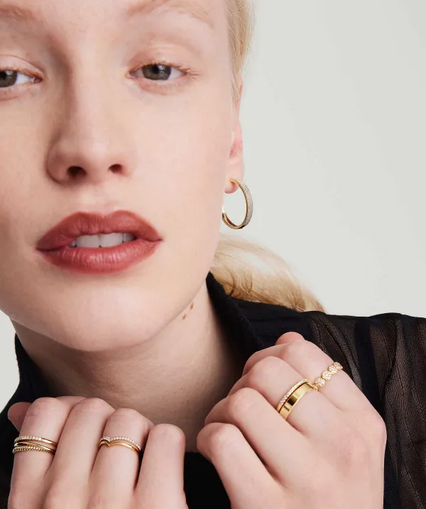 Earrings<Mejuri Bold Pav Diamond Large Hoops