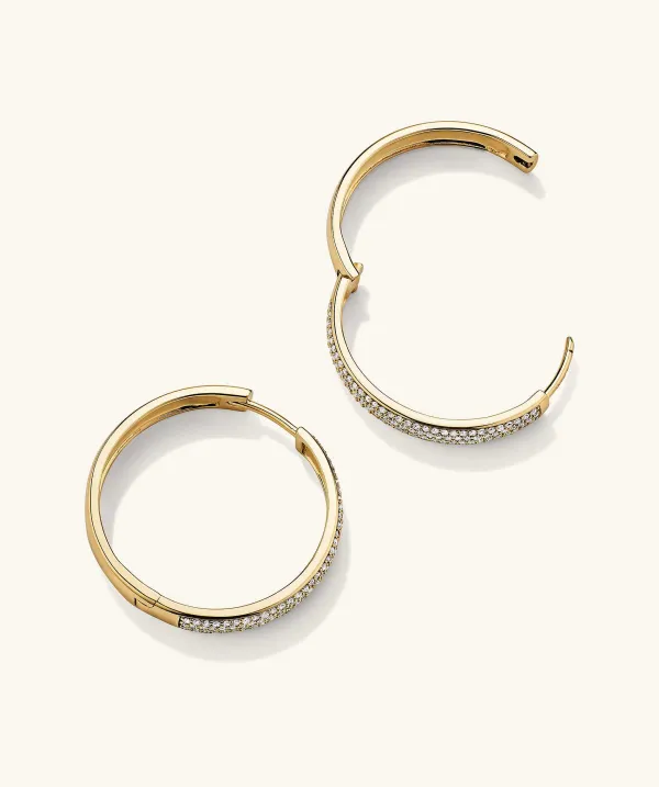 Earrings<Mejuri Bold Pav Diamond Large Hoops