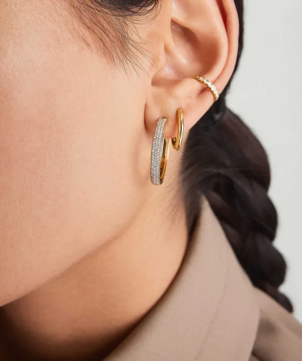 Earrings<Mejuri Bold Pav Diamond Large Hoops
