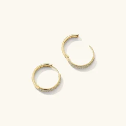 Earrings<Mejuri Bold Pav Diamond Medium Hoops