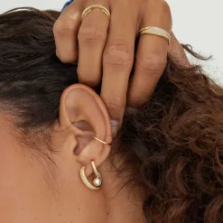 Earrings<Mejuri Bold Pav Diamond Medium Hoops