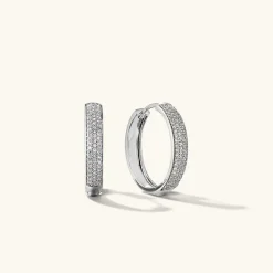 Earrings<Mejuri Bold Pav Diamond Medium Hoops