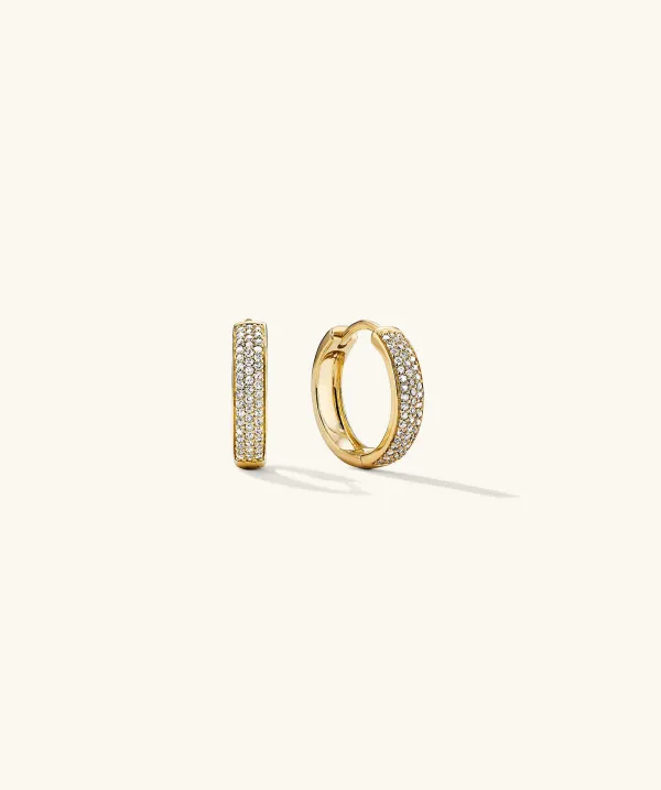 Earrings<Mejuri Bold Pav Diamond Small Hoops