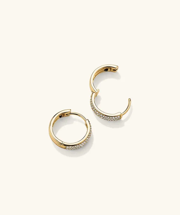 Earrings<Mejuri Bold Pav Diamond Small Hoops