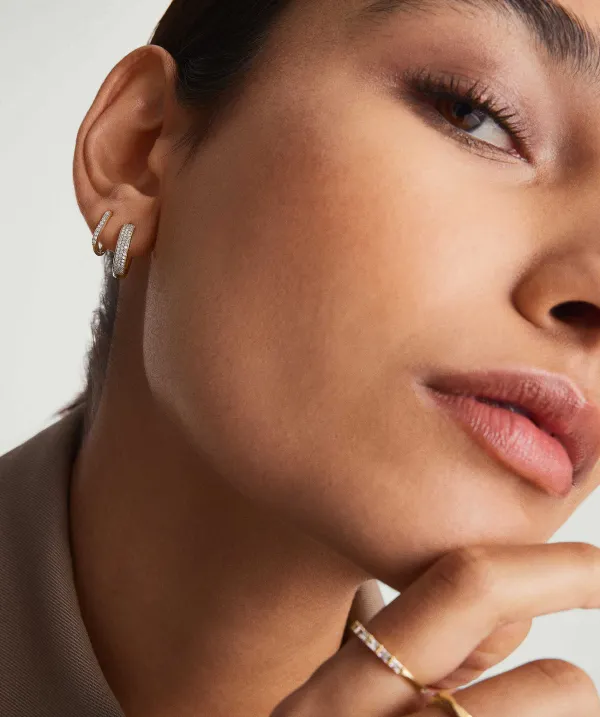 Earrings<Mejuri Bold Pav Diamond Small Hoops