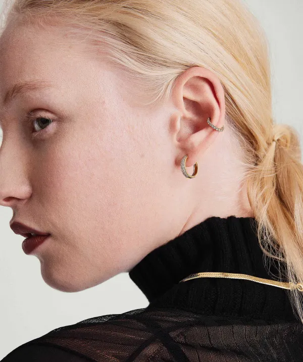 Earrings<Mejuri Bold Pav Diamond Small Hoops