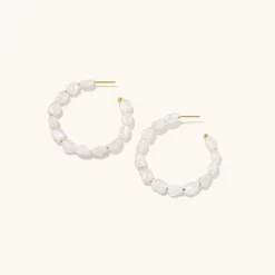 Earrings<Mejuri Bold Pearl Hoop Earrings