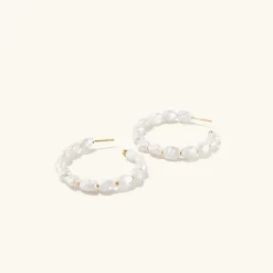 Earrings<Mejuri Bold Pearl Hoop Earrings