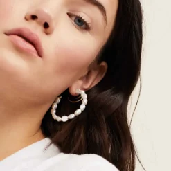 Earrings<Mejuri Bold Pearl Hoop Earrings