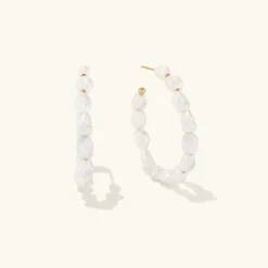 Earrings<Mejuri Bold Pearl Hoop Earrings