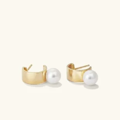 Earrings<Mejuri Bold Pearl Huggies