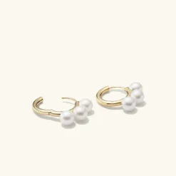 Earrings<Mejuri Bold Pearl Trio Hoop Earrings