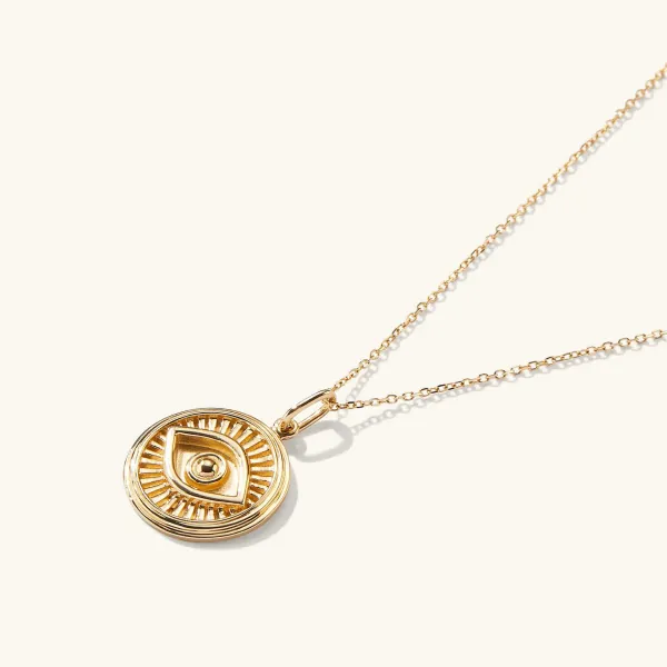 Necklaces<Mejuri Courage: Evil Eye Coin Charm Pendant