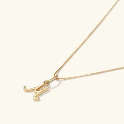 Necklaces<Mejuri Cursive Letter Charm