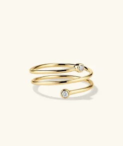 Rings<Mejuri Diamond Coil Ring