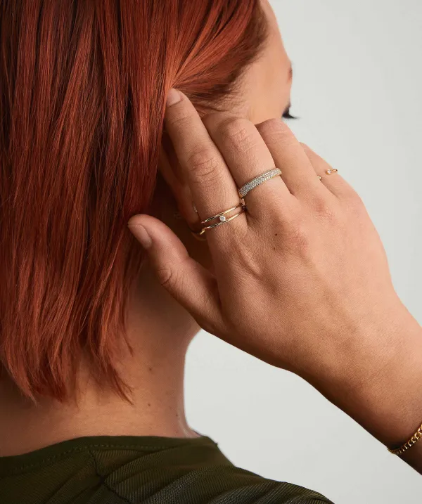 Rings<Mejuri Diamond Double Stacker Ring