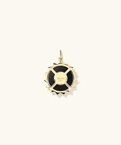 Necklaces<Mejuri Energy: Sun Pav Diamond Coin Charm Pendant