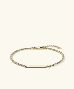Bracelets<Mejuri Engravable Bar Curb Chain Bracelet