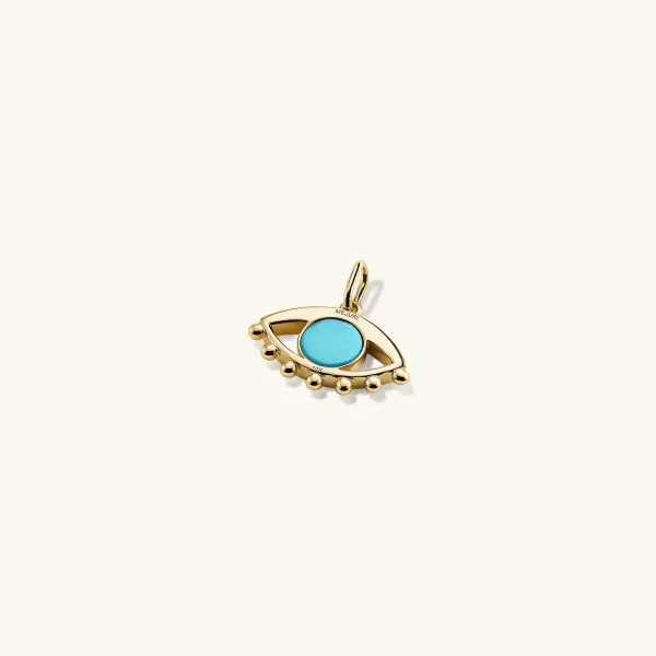 Necklaces<Mejuri Evil Eye Pav Diamond & Turquoise Charm Pendant