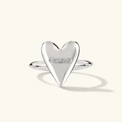 Rings<Mejuri Heart Pav Diamond Ring