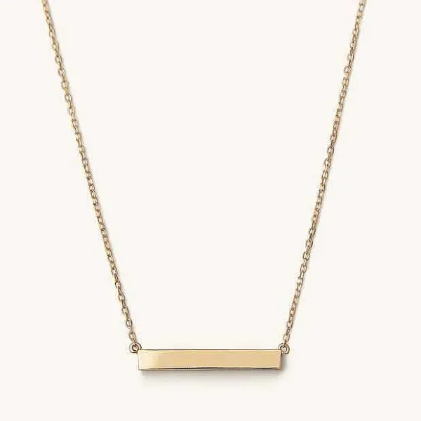 Necklaces<Mejuri Horizontal Engravable Bar Necklace